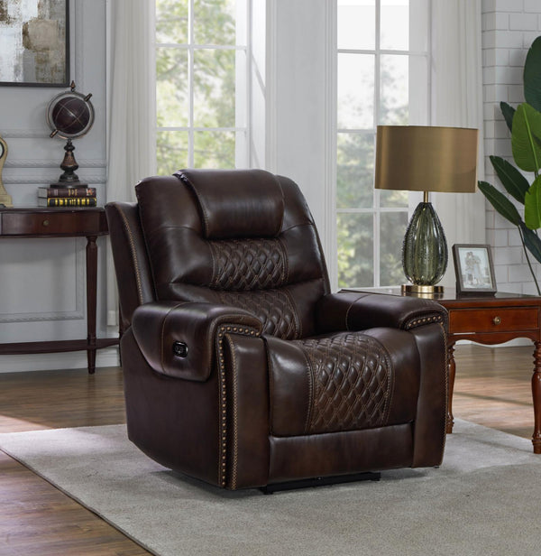 North - Cushion Back Power^2 Glider Recliner - Brown-Washburn's Home Furnishings