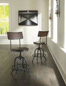 Odium - Brown - Swivel Barstool (2/cn)-Washburn's Home Furnishings