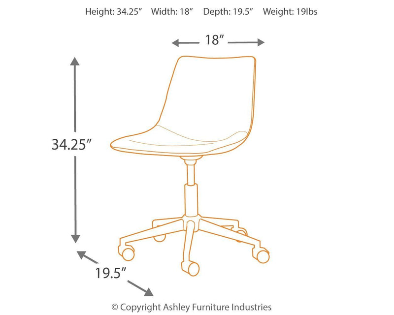 Office - Brown - Home Office Swivel Desk Chair-Washburn's Home Furnishings