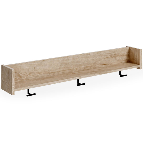 Oliah - Natural - Wall Mounted Coat Rack W/shelf-Washburn's Home Furnishings