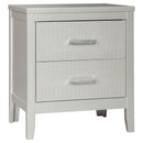 Olivet - Silver - Two Drawer Night Stand-Washburn's Home Furnishings