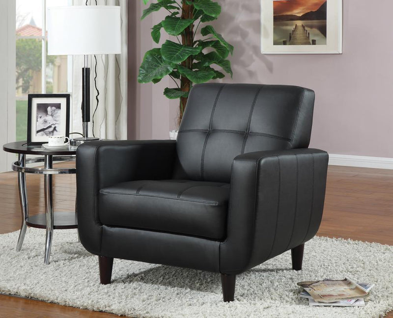 Padded Seat Accent Chair - Black-Washburn's Home Furnishings