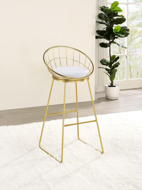 Padded Seat Bar Stools - Gold (set Of 2)-Washburn's Home Furnishings