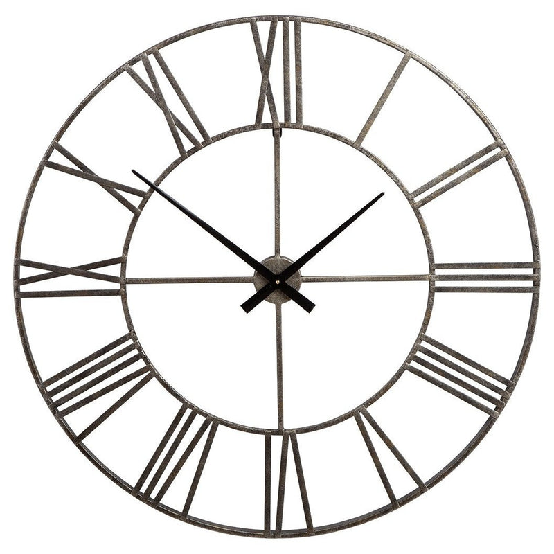 Paquita - Antique Silver - Wall Clock-Washburn's Home Furnishings