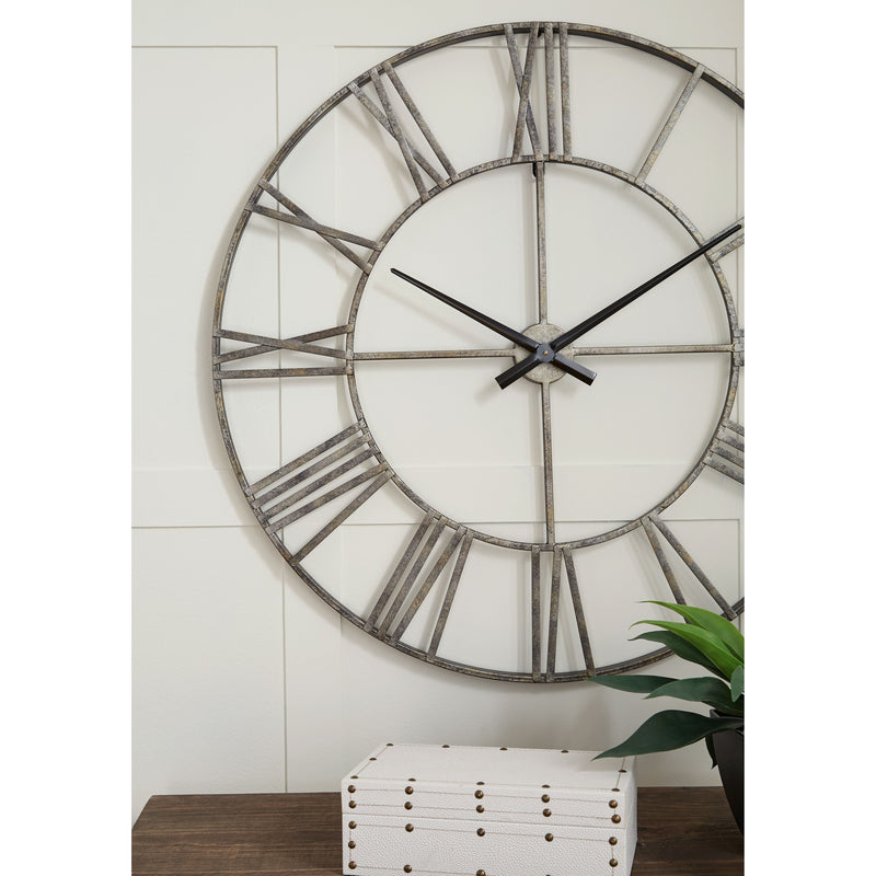 Paquita - Antique Silver - Wall Clock-Washburn's Home Furnishings