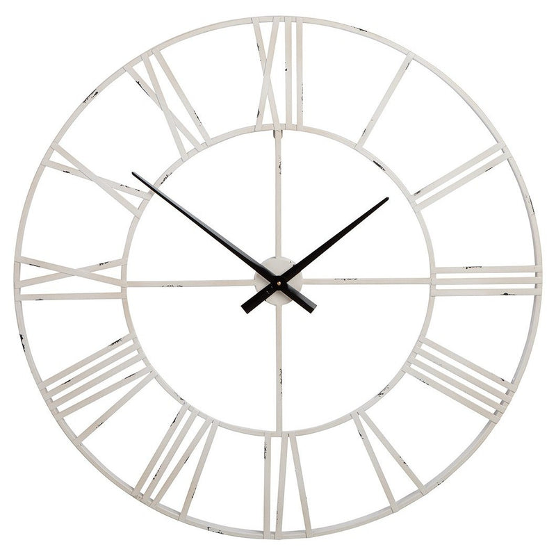 Paquita - Antique White - Wall Clock-Washburn's Home Furnishings