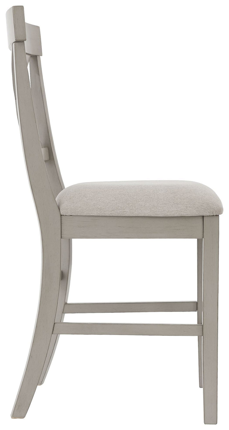 Parellen - Gray - Upholstered Barstool (2/cn)-Washburn's Home Furnishings