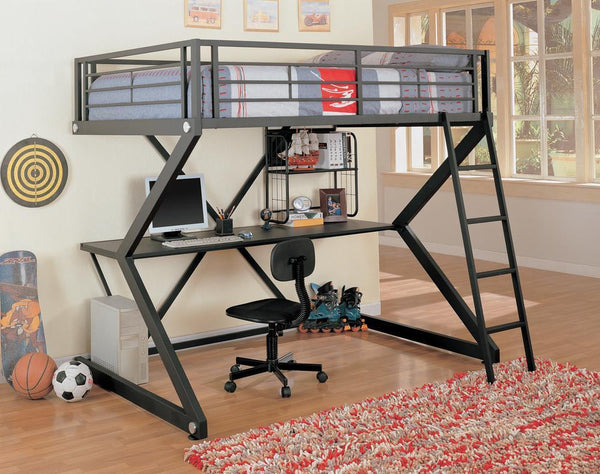 Parkvie - Full Workstation Loft Bed - Black-Washburn's Home Furnishings