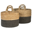 Parrish - Natural/black - Basket Set (2/cn) - Handles-Washburn's Home Furnishings