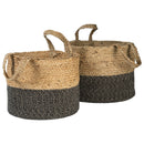 Parrish - Natural/black - Basket Set (2/cn) - Handles-Washburn's Home Furnishings