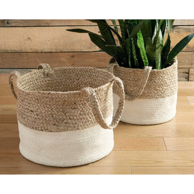 Parrish - Natural/white - Basket Set (2/cn)-Washburn's Home Furnishings