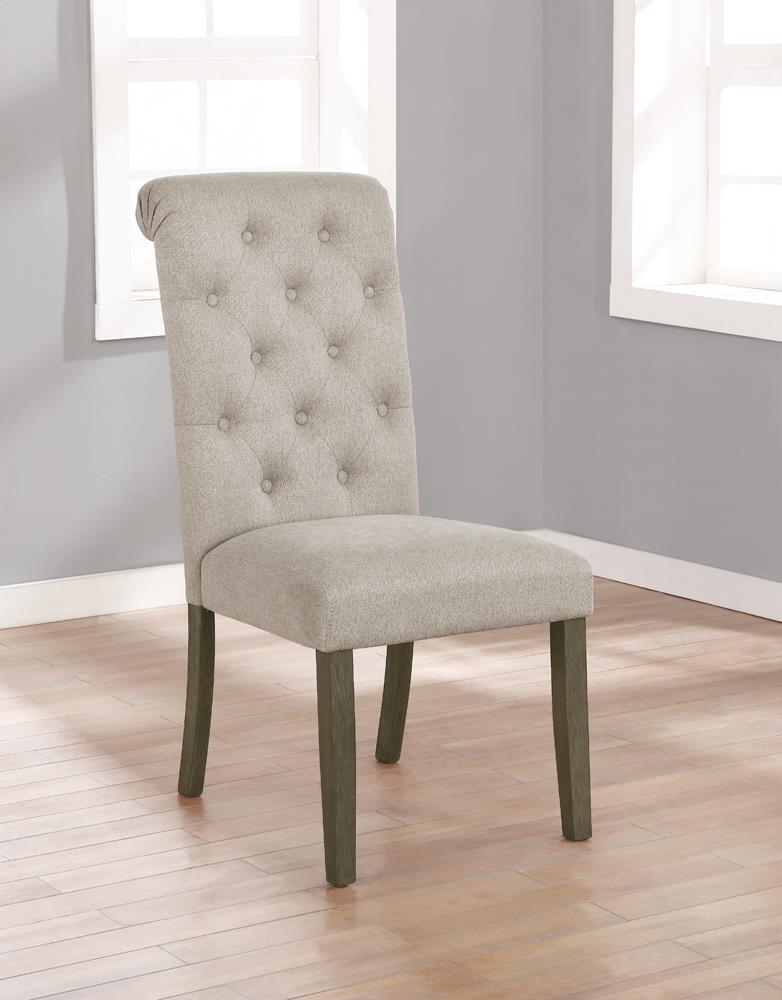 Parson Chestair - 40.25 - Fabric And Wood - Beige-Washburn's Home Furnishings