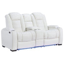 Party - White - Pwr Rec Loveseat/con/adj Hdrst-Washburn's Home Furnishings