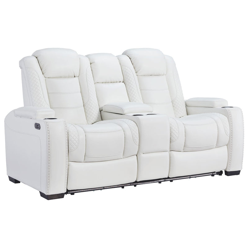 Party - White - Pwr Rec Loveseat/con/adj Hdrst-Washburn's Home Furnishings