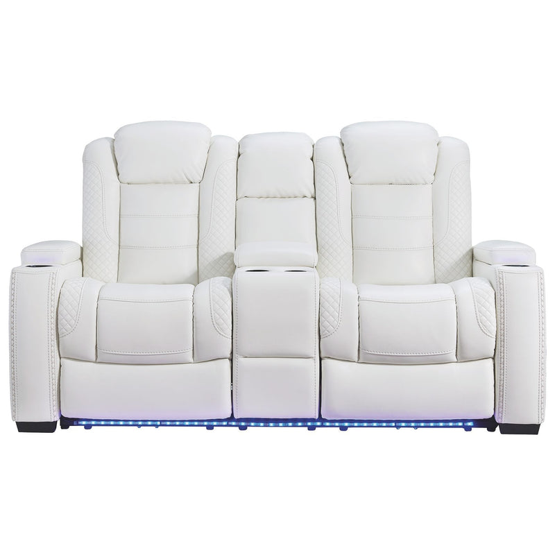 Party - White - Pwr Rec Loveseat/con/adj Hdrst-Washburn's Home Furnishings