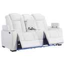 Party - White - Pwr Rec Loveseat/con/adj Hdrst-Washburn's Home Furnishings