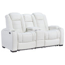 Party - White - Pwr Rec Loveseat/con/adj Hdrst-Washburn's Home Furnishings