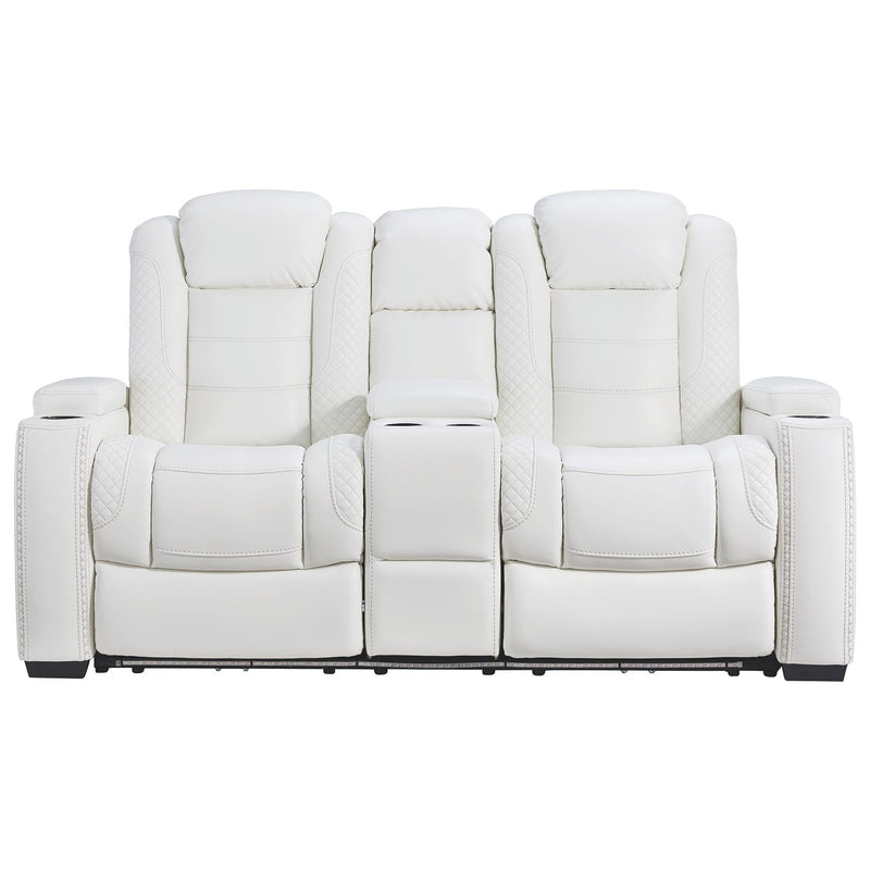 Party - White - Pwr Rec Loveseat/con/adj Hdrst-Washburn's Home Furnishings