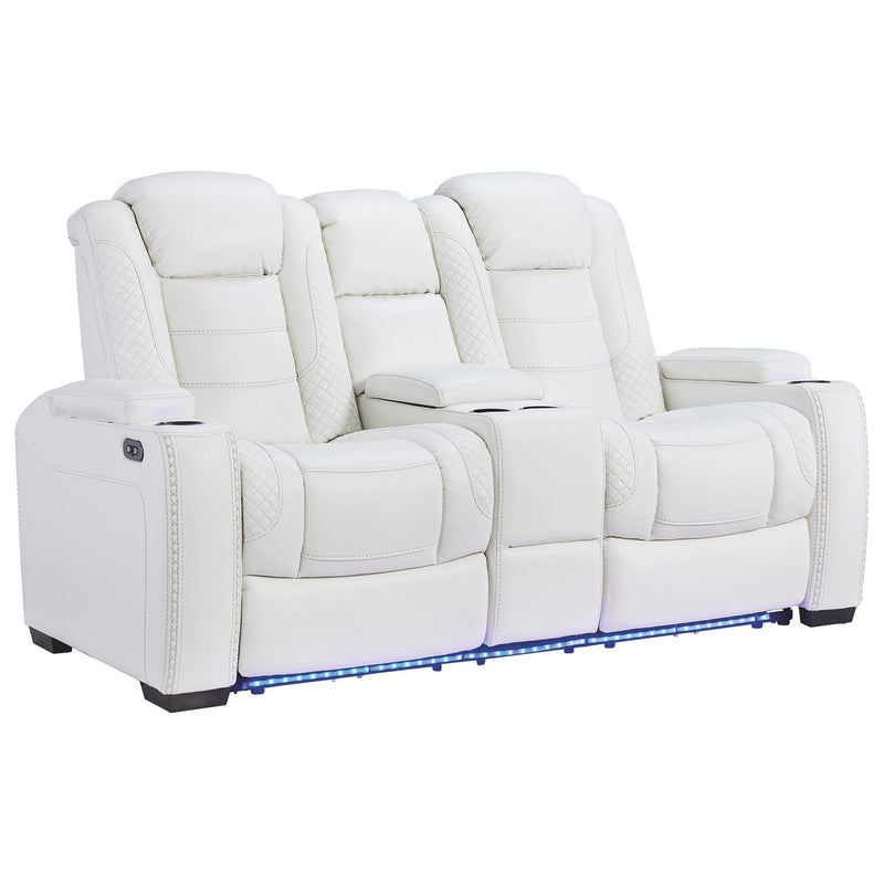 Party - White - Pwr Rec Loveseat/con/adj Hdrst-Washburn's Home Furnishings