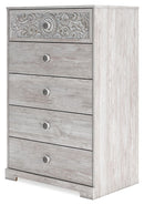 Paxberry - Whitewash - Five Drawer Chest-Washburn's Home Furnishings