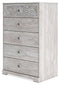 Paxberry - Whitewash - Five Drawer Chest-Washburn's Home Furnishings