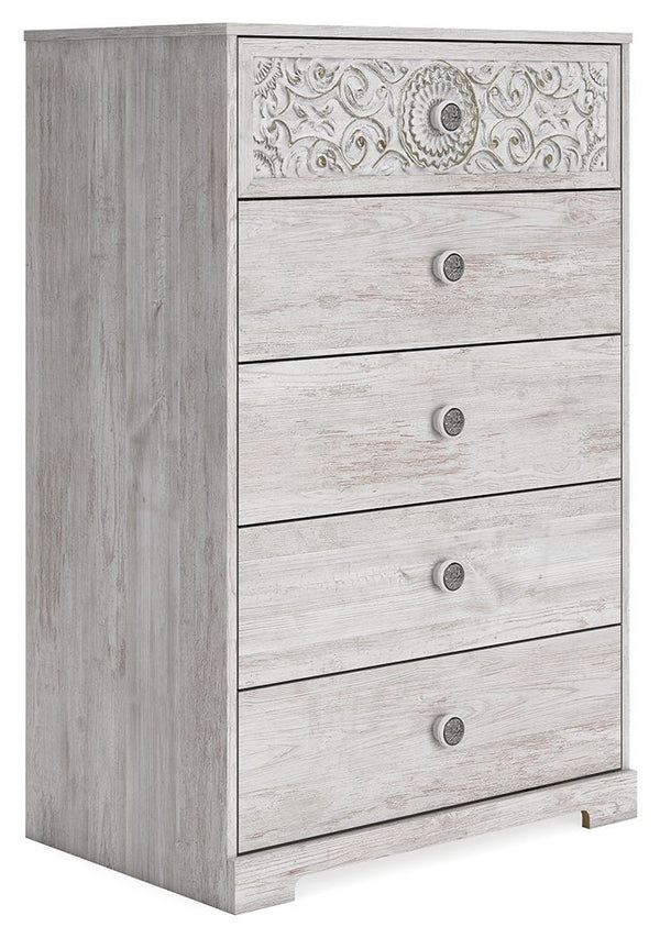 Paxberry - Whitewash - Five Drawer Chest-Washburn's Home Furnishings