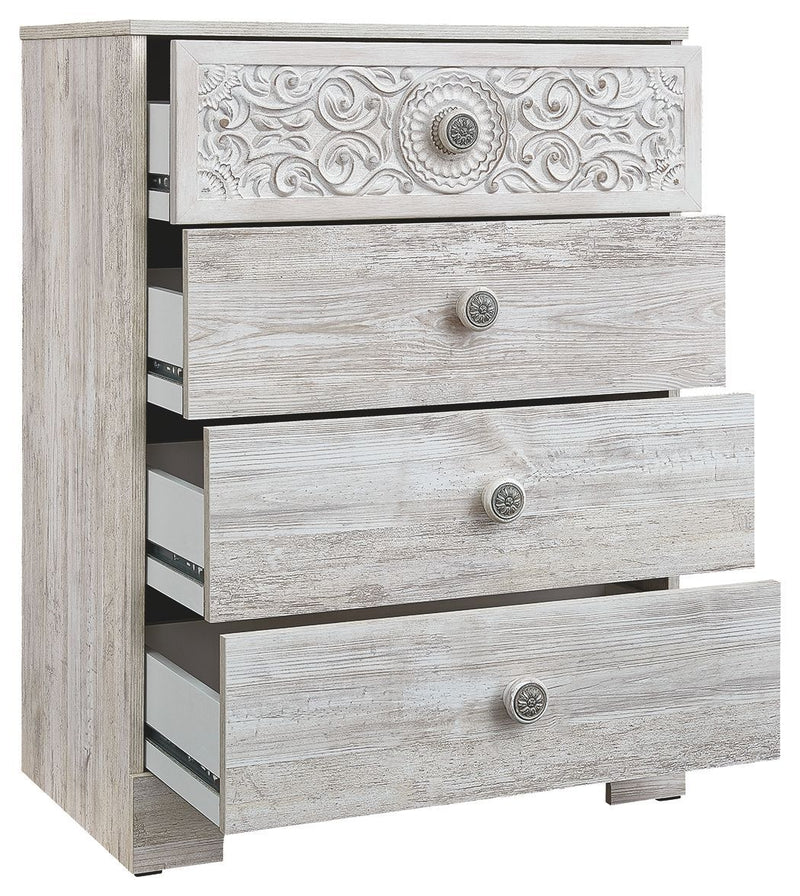 Paxberry - Whitewash - Four Drawer Chest-Washburn's Home Furnishings