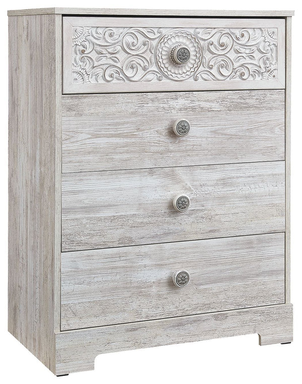 Paxberry - Whitewash - Four Drawer Chest-Washburn's Home Furnishings