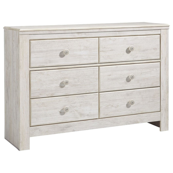 Paxberry - Whitewash - Six Drawer Dresser-Washburn's Home Furnishings