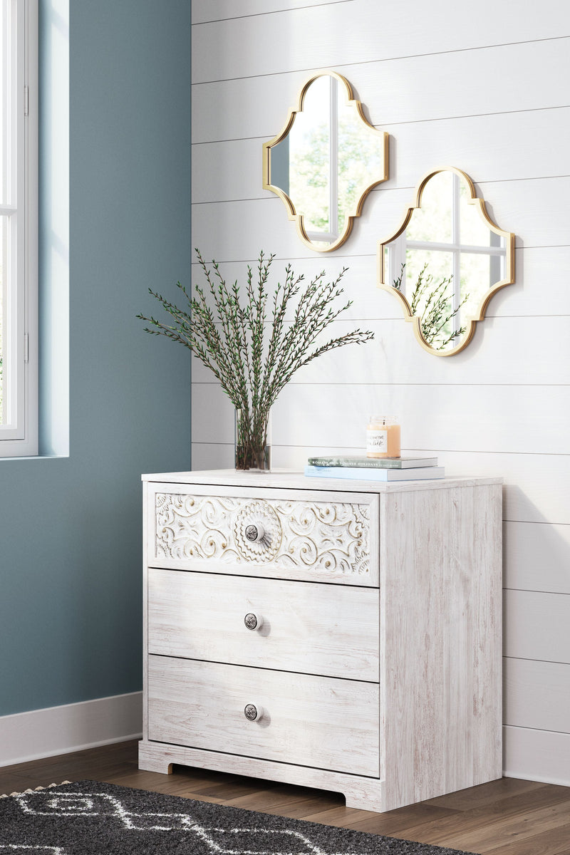 Paxberry - Whitewash - Three Drawer Chest-Washburn's Home Furnishings