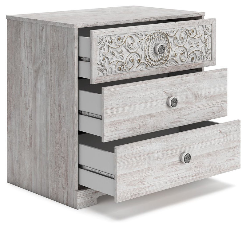 Paxberry - Whitewash - Three Drawer Chest-Washburn's Home Furnishings