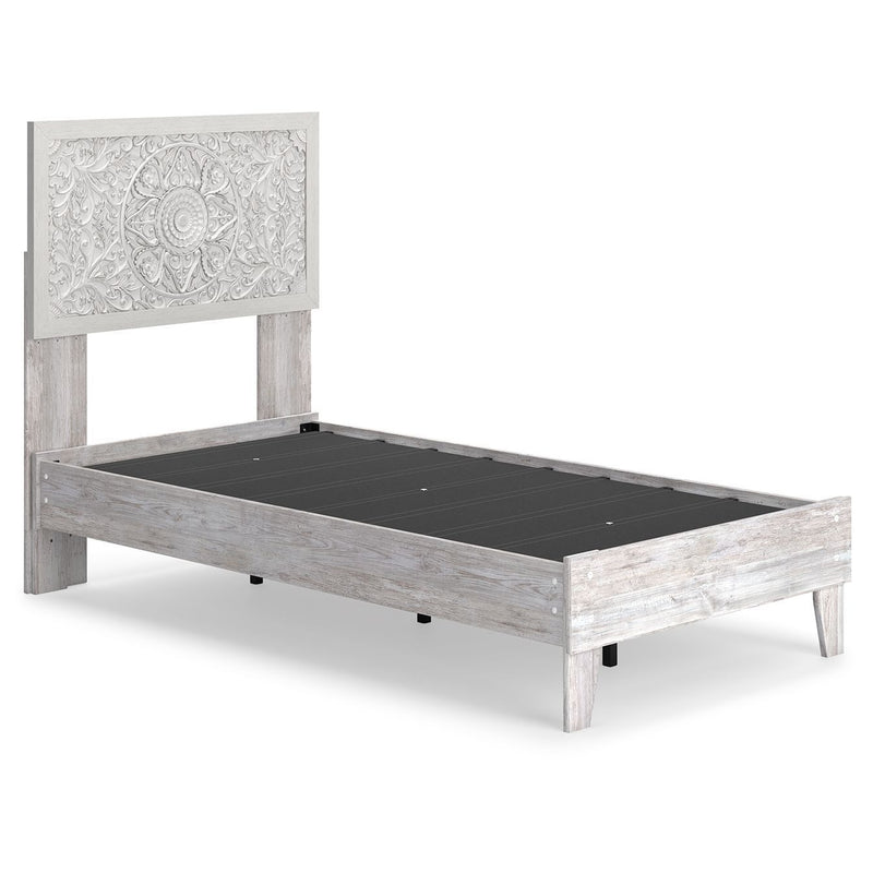 Paxberry - Whitewash - Twin Panel Platform Bed-Washburn's Home Furnishings