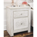 Paxberry - Whitewash - Two Drawer Night Stand-Washburn's Home Furnishings