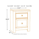 Paxberry - Whitewash - Two Drawer Night Stand-Washburn's Home Furnishings