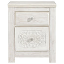 Paxberry - Whitewash - Two Drawer Night Stand-Washburn's Home Furnishings