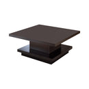 Pedestal Square Coffee Table - Brown-Washburn's Home Furnishings