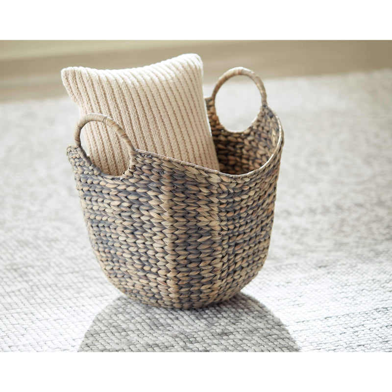 Perlman - Antique Gray - Basket (2/cn) - Large-Washburn's Home Furnishings