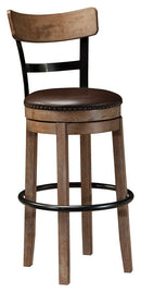 Pinnadel - Light Brown - Tall Uph Swivel Barstool(1/cn)-Washburn's Home Furnishings