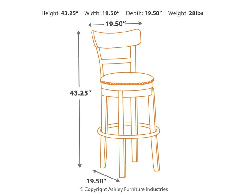 Pinnadel - Light Brown - Tall Uph Swivel Barstool(1/cn)-Washburn's Home Furnishings