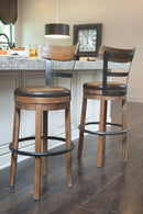 Pinnadel - Light Brown - Tall Uph Swivel Barstool(1/cn)-Washburn's Home Furnishings