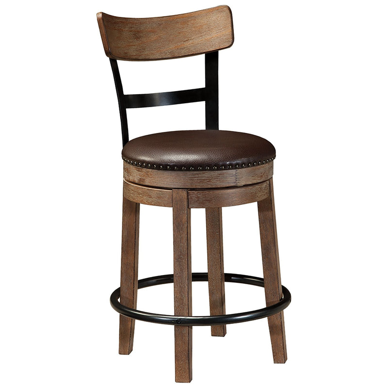 Pinnadel - Light Brown - Uph Swivel Barstool (1/cn)-Washburn's Home Furnishings