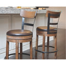 Pinnadel - Light Brown - Uph Swivel Barstool (1/cn)-Washburn's Home Furnishings