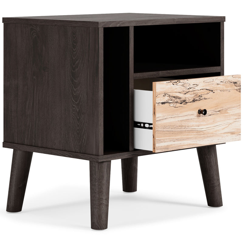 Piperton - Brown / Black - One Drawer Night Stand-Washburn's Home Furnishings