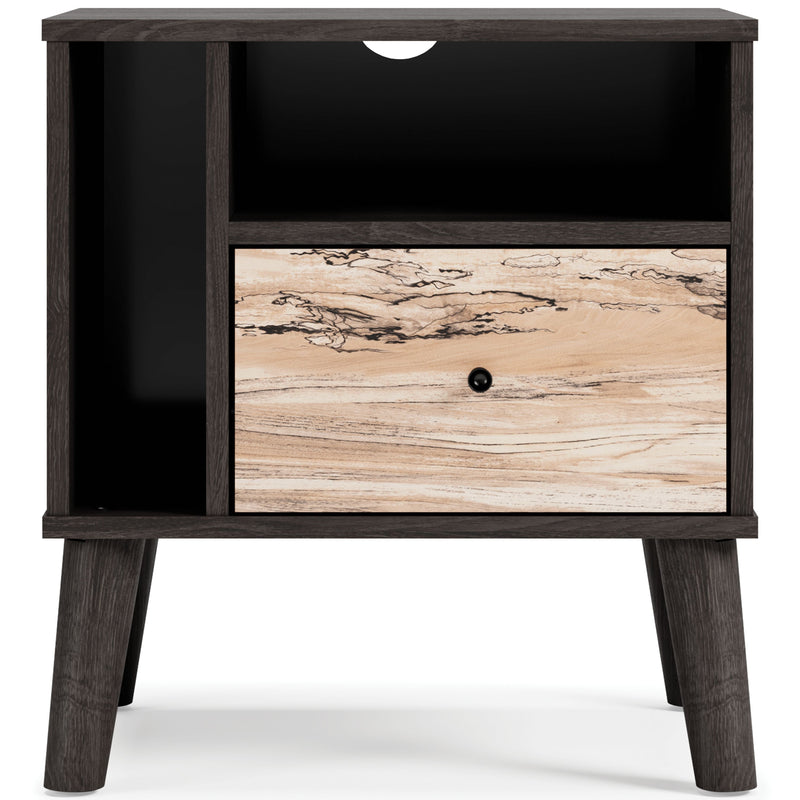 Piperton - Brown / Black - One Drawer Night Stand-Washburn's Home Furnishings