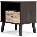 Piperton - Brown / Black - One Drawer Night Stand-Washburn's Home Furnishings