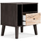 Piperton - Brown / Black - One Drawer Night Stand - Vinyl-wrapped-Washburn's Home Furnishings