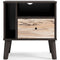 Piperton - Brown / Black - One Drawer Night Stand - Vinyl-wrapped-Washburn's Home Furnishings