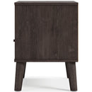 Piperton - Brown / Black - One Drawer Night Stand - Vinyl-wrapped-Washburn's Home Furnishings