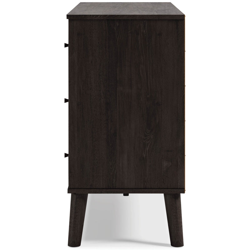 Piperton - Brown / Black - Six Drawer Dresser-Washburn's Home Furnishings