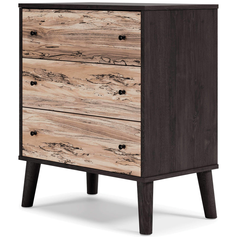 Piperton - Brown / Black - Three Drawer Chest-Washburn's Home Furnishings